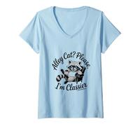 Donna Funny Trash Panda Alley Cat? Please. I'm Classier Maglietta con Collo a V