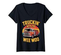 Donna Funny Truckin´With The Woo Squat Maglietta con Collo a V