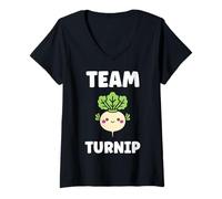 Donna Funny vegetable Turnips food minimalist simple team Turnip Maglietta con Collo a V