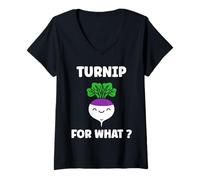 Donna Funny vegetable Turnips food quote for what Turnip Maglietta con Collo a V