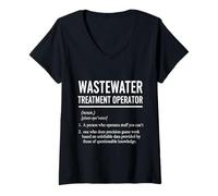 Donna Funny Wastewater Treatment Operator Definition Maglietta con Collo a V
