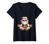 Donna Funny Yoga Graphic for Mom Hippies with Groovy Hippie GNOME Maglietta con Collo a V