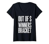 Donna Fuori da $ Ma nella Staffa dei Vincitori Funny Softball Baseball Maglietta con Collo a V