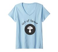 Donna Fuori dallo spazio fungo Maglietta con Collo a V