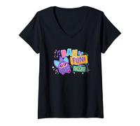 Donna Furby Dah Fun! Happy Dancing Furby Maglietta con Collo a V