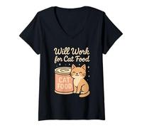 Donna Future Crazy Cat Lady Cute Feline Obsession Bizzarro Cat Life Maglietta con Collo a V