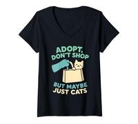 Donna Future Crazy Cat Lady Cute Feline Obsession Bizzarro Cat Life Maglietta con Collo a V
