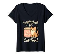 Donna Future Crazy Cat Lady Cute Feline Obsession Bizzarro Cat Life Maglietta con Collo a V