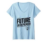 Donna Future Entrepreneur Dream Big Motivational Citazione Maglietta con Collo a V