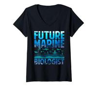 Donna Future Marine Biologist Hammerhead Shark Biology Students Maglietta con Collo a V