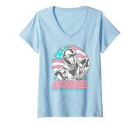 Donna G.I. Joe Classic Snake Eyes with American Flag Portrait Maglietta con Collo a V