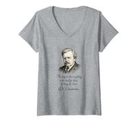 Donna G.K. Chesterton Love Anything Uomini Donne Bambini Regalo Maglietta con Collo a V