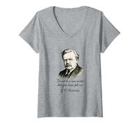 Donna G.K. Chesterton - Regalo aperto per uomini, donne, bambini Maglietta con Collo a V