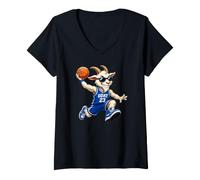 Donna G.O.A.T. - Capra da Basket Maglietta con Collo a V