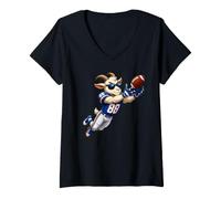 Donna G.O.A.T. Ricevitore Calcio Capra Maglietta con Collo a V