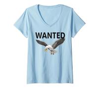 Donna Gabbiano Patatine Fritte ricerc Maglietta con Collo a V