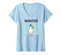 Donna Gabbiano Patatine Fritte ricerc Maglietta con Collo a V