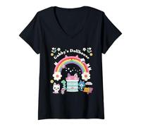 Donna Gabby’s Dollhouse Rainbow House Fun Maglietta con Collo a V