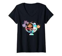Donna Gabby's Dollhouse Confetti Fun Friends Maglietta con Collo a V