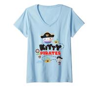 Donna Gabby's Dollhouse Kitty Pirates Adventure Maglietta con Collo a V