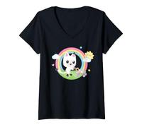 Donna Gabby's Dollhouse Pandy Paws Rainbow Celebration Maglietta con Collo a V