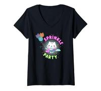 Donna Gabby's Dollhouse Sprinkle Party Cakey Maglietta con Collo a V
