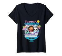 Donna Gabby's Dollhouse Summer Vacation 2026 Maglietta con Collo a V