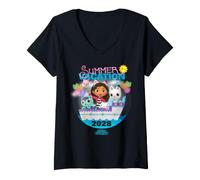 Donna Gabby's Dollhouse Summer Vacation 2028 Maglietta con Collo a V
