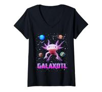 Donna Galaxotl Axolotl in Galaxy Cute Pet Mexican Space Axolotl Maglietta con Collo a V