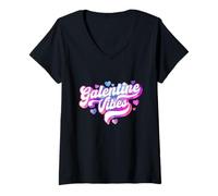 Donna Galentine Vibes - Galentine's Day Gals Sorellanza Gal Pals Maglietta con Collo a V