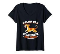 Donna Galgo Dad, Like A Normal Dad Only Foler - Galgo Dog Maglietta con Collo a V