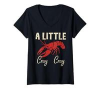 Donna Gamberi A Little Cray Cray Gamberi Cajun Uomini Donne Bambini Maglietta con Collo a V
