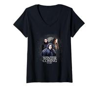 Donna Game Of Thrones Stark Natale Maglietta con Collo a V