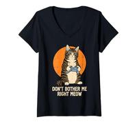 Donna Gamer Cat Dont Bother Right Meow Divertente Gioco Ragazzi Bambini Uomini Maglietta con Collo a V