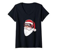 Donna Gaming Santa Loading Xmas Vibes Babbo Natale Natalizio Gamer Maglietta con Collo a V