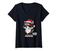 Donna Gaming Santa Loading Xmas Vibes - Procione Natalizio Gamer Maglietta con Collo a V