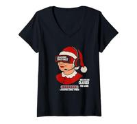 Donna Gaming Santa Loading Xmas Vibes - Signora Claus Gamer Maglietta con Collo a V