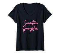 Donna Gangsta sensibile, Dio Non Voglia Che io Sia Un Gangster sensibile Maglietta con Collo a V