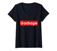 Donna Garbage Day Meme Maglietta con Collo a V