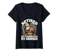 Donna Garden Retirement Saying For Yorkie Dad And Retired Dog Mom Maglietta con Collo a V