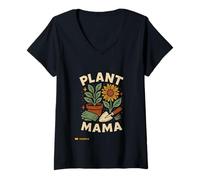 Donna Gardening Plant Mama Vintage - Fiore di campo da donna Maglietta con Collo a V