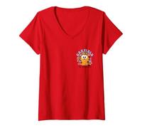 Donna Garfield Chibi Kawaii Floral Too Cute To Care Left Chest Maglietta con Collo a V