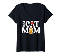 Donna Garfield Mother's Day No.1 Cat Mom Maglietta con Collo a V