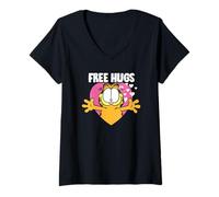Donna Garfield Valentine's Day Free Hugs Full of Love Portrait Maglietta con Collo a V