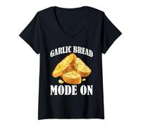 Donna Garlic Bread Mode On Erbe preferite da fornaio - Maglietta con Collo a V