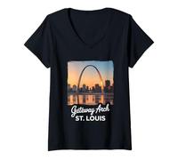 Donna Gateway Arch Saint Louis Maglietta con Collo a V