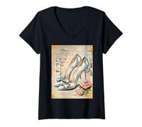 Donna Gatsby ruggenti Anni Venti Tendenza Moda Maglietta con Collo a V