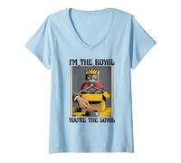 Donna Gatto divertente con scritta in inglese "I'm The Royal You're The Loyal Cat Lover" Maglietta con Collo a V