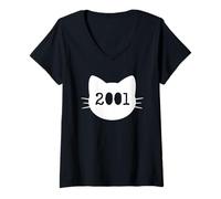 Donna Gatto nato nel 2001 Anni Compleanno Mamma Papà del gatto Maglietta con Collo a V