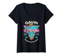 Donna Gavin Newsom 2028 per Il Presidente Palm Tree 80s Inspirational Maglietta con Collo a V